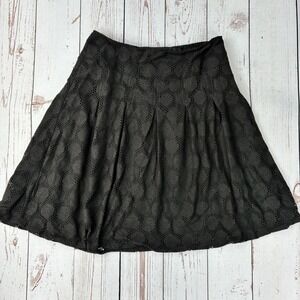 Sport Collection Black Lace Pleated Skirt Womens 6 J10005 Knee Length Flared